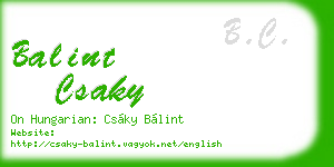 balint csaky business card
